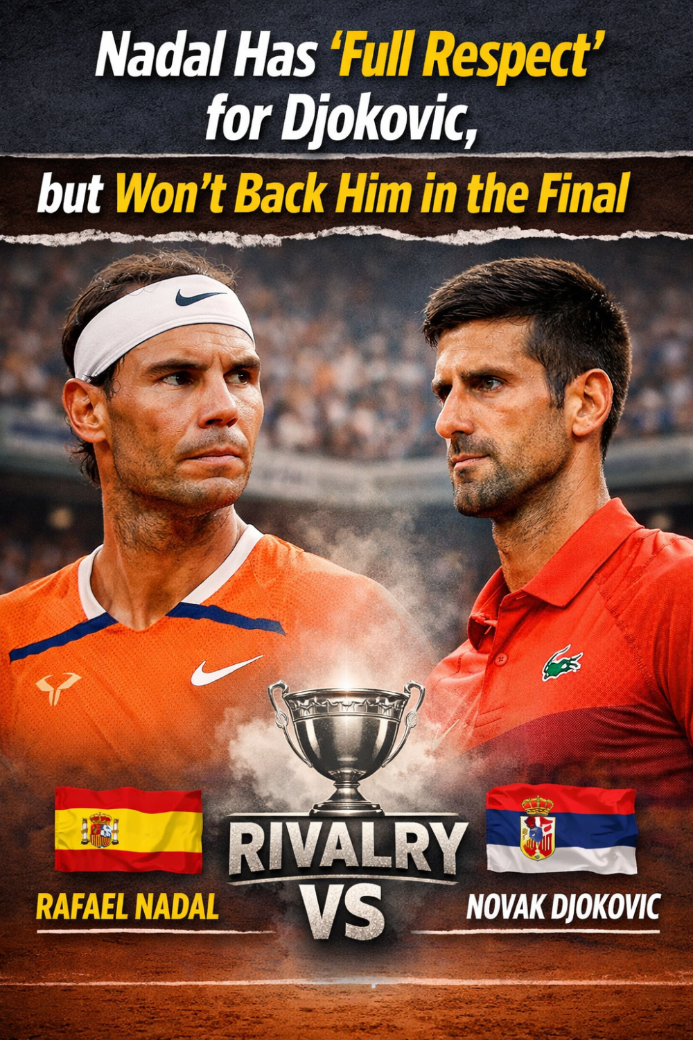 नडाल का जोकोविच के प्रति ‘पूरा सम्मान’, लेकिन फाइनल में समर्थन से इंकार