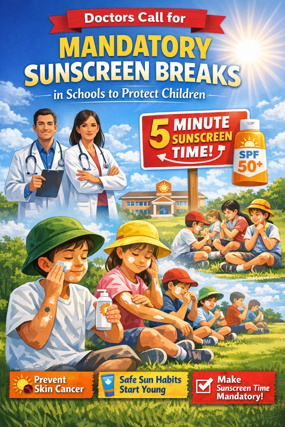 स्कूलों में सनस्क्रीन ब्रेक अनिवार्य करने की मांग, डॉक्टरों का सरकार से आग्रह