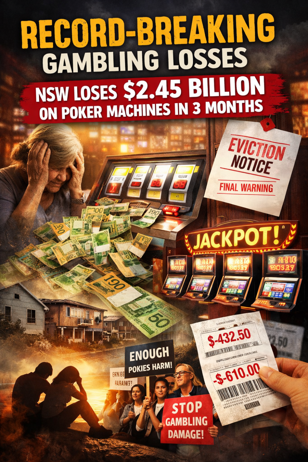 एनएसडब्ल्यू में जुए का रिकॉर्ड: 3 महीनों में पोकर मशीनों पर 2.45 अरब डॉलर गंवाए, गरीब इलाकों पर सबसे ज़्यादा असर