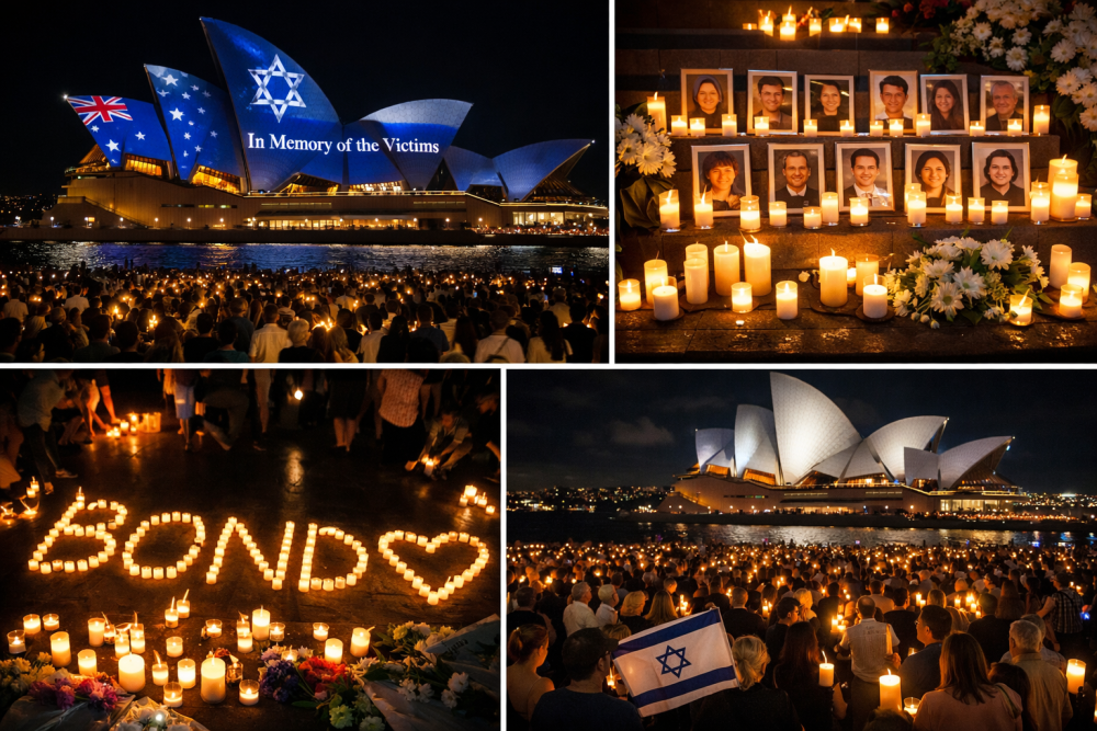 ‘रीक्लेमिंग ऑस्ट्रेलिया’: सिडनी ओपेरा हाउस में बॉन्डी हमले के पीड़ितों को श्रद्धांजलि