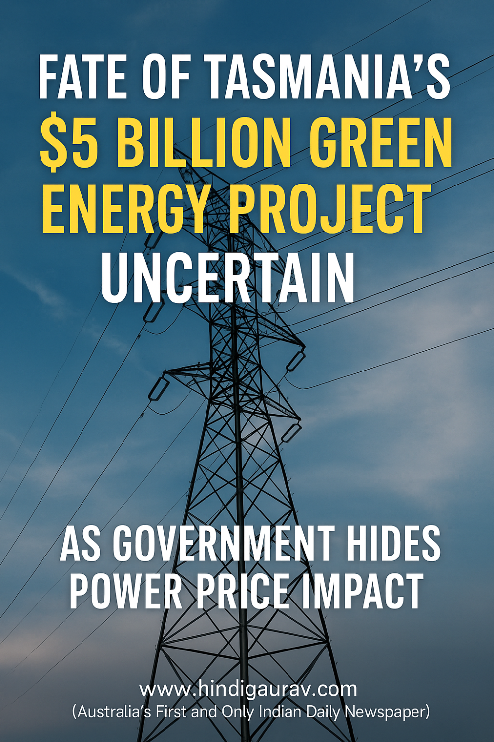 तस्मानिया का 5 अरब डॉलर का प्रोजेक्ट अधर में लटका, सरकार बिजली दरों पर 'कड़वा सच' छिपा रही है