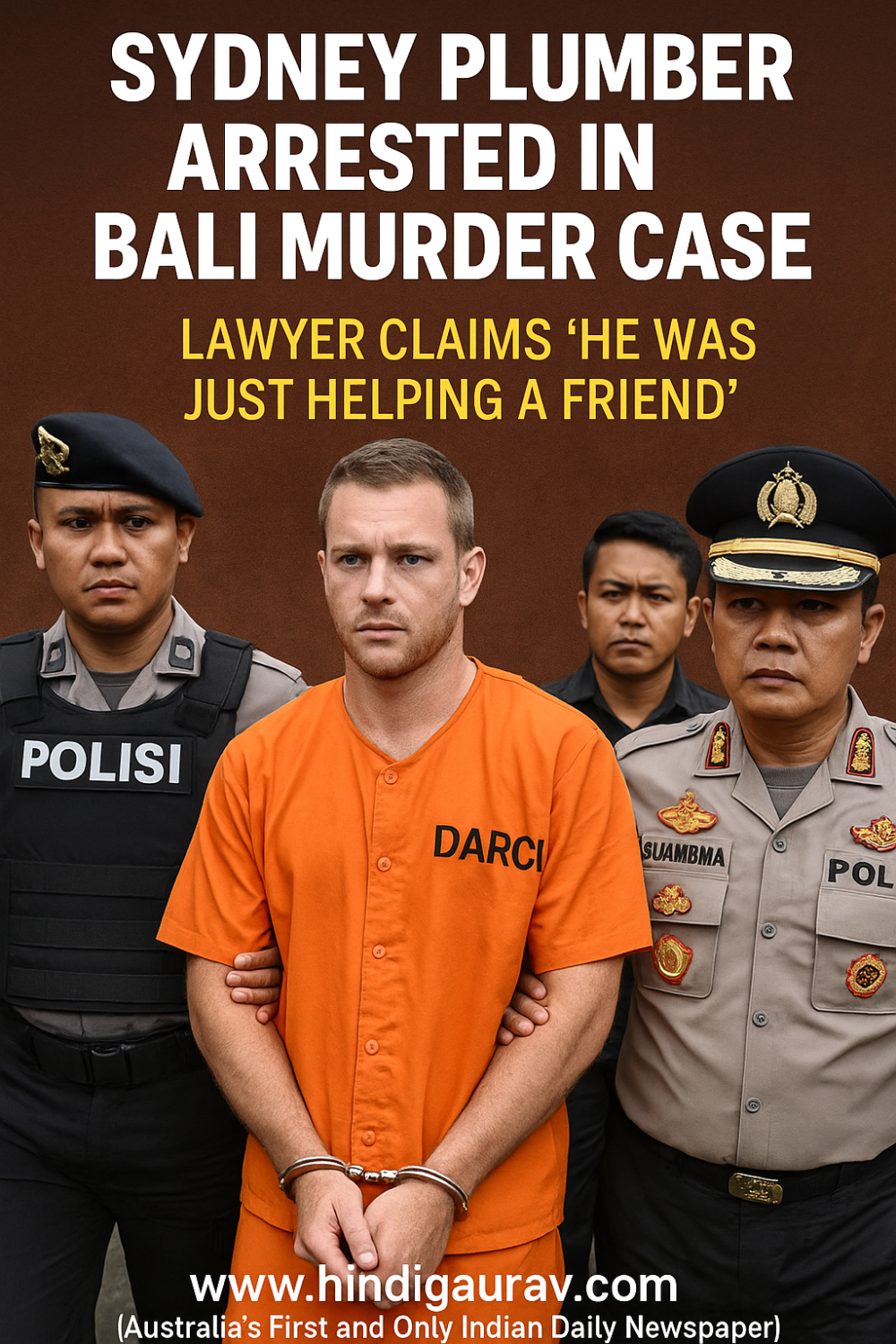 सिडनी का प्लंबर बाली में हत्या के आरोप में गिरफ्तार, वकील बोले: 'वो तो बस दोस्त की मदद कर रहा था'