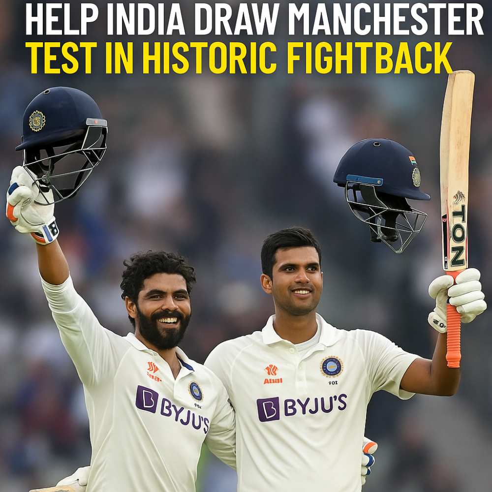 जडेजा-सुंदर के जज़्बे ने मैनचेस्टर टेस्ट को कराया ड्रा, भारत ने दिखाया ऐतिहासिक जुझारूपन