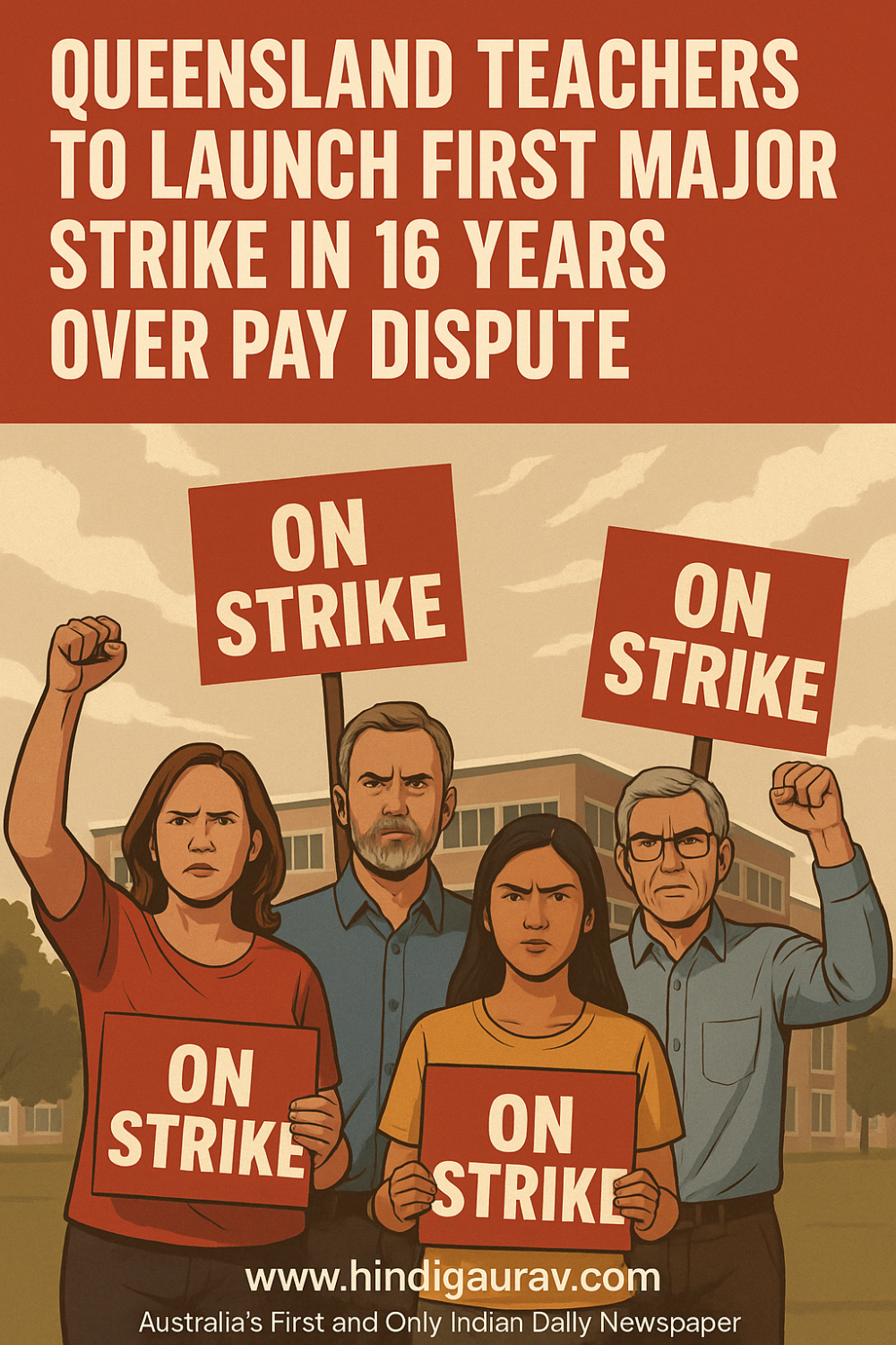 क्वींसलैंड के शिक्षक 16 वर्षों में पहली बार बड़े पैमाने पर हड़ताल पर – वेतन विवाद बना कारण