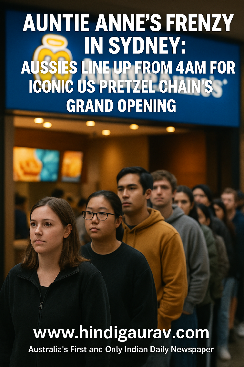 सिडनी में अमेरिकी प्रेट्ज़ल चेन ‘Auntie Anne’s’ की धूम, लोग सुबह 4 बजे से लगे कतार में