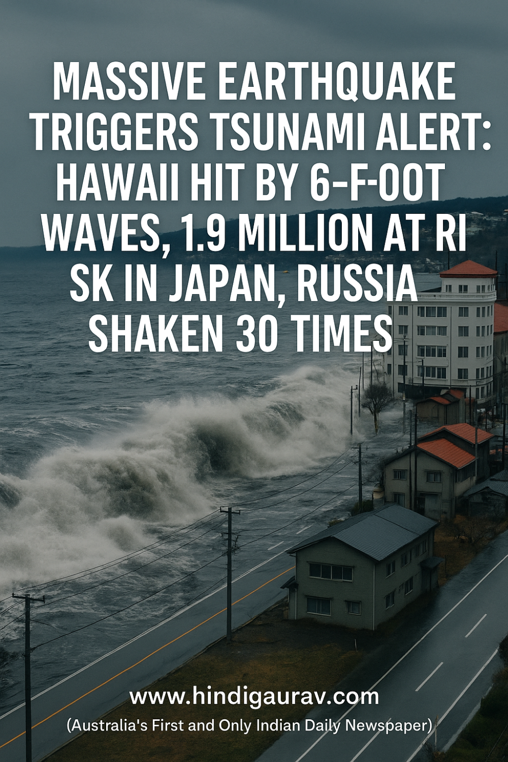 भूकंप के बाद सुनामी का कहर: हवाई में 6 फीट ऊंची लहरें, जापान में 19 लाख लोग खतरे में, रूस में 30 बार धरती हिली