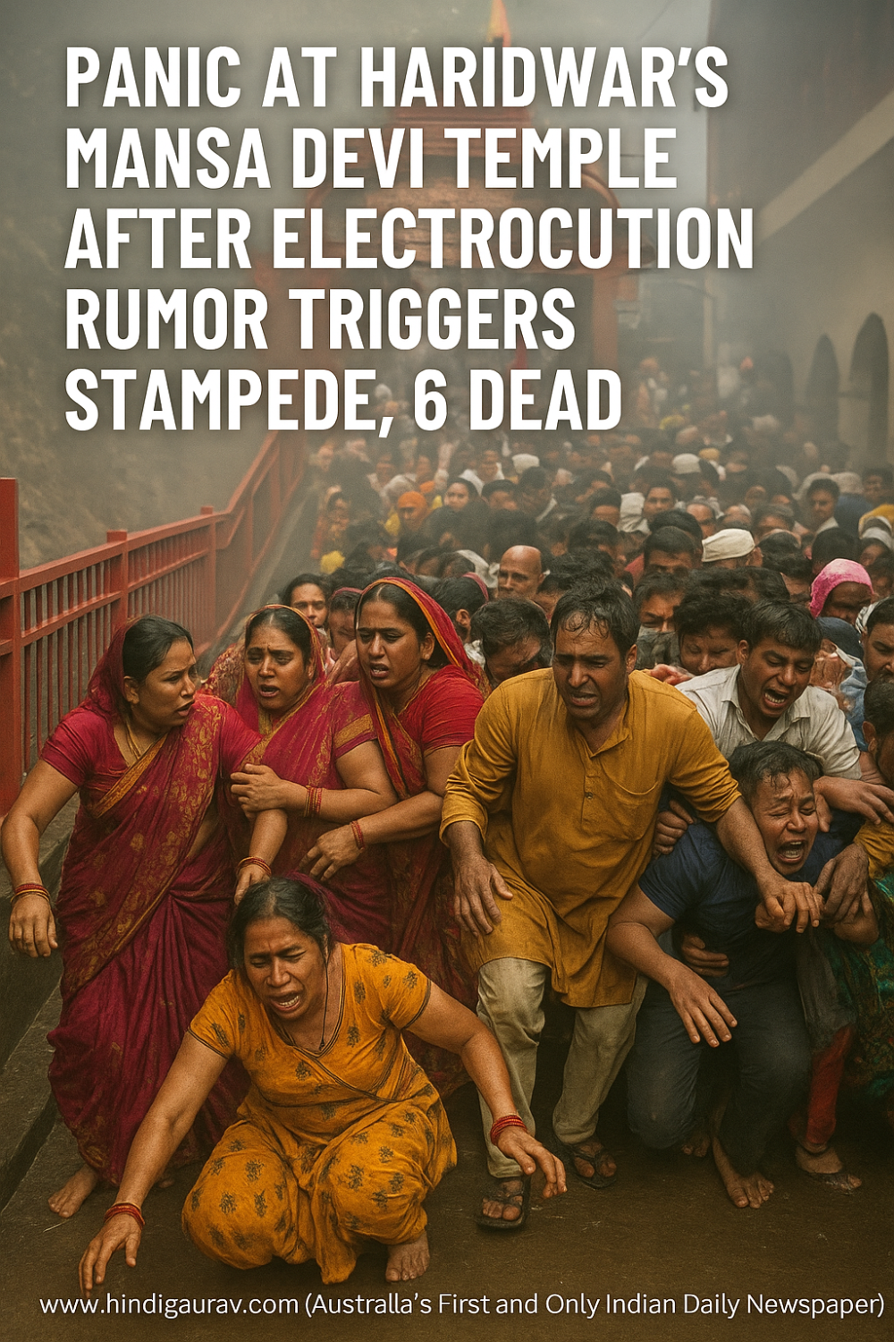 हरिद्वार: मनसा देवी मंदिर में करंट लगने की अफवाह से मची भगदड़, 6 श्रद्धालुओं की दर्दनाक मौत
