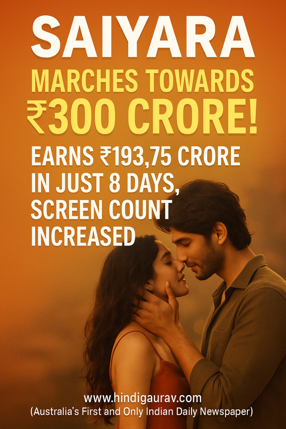 300 करोड़ की ओर बढ़ती ‘सैयारा’: 8 दिनों में कमाए ₹193.75 करोड़, स्क्रीन काउंट में बंपर इज़ाफा!