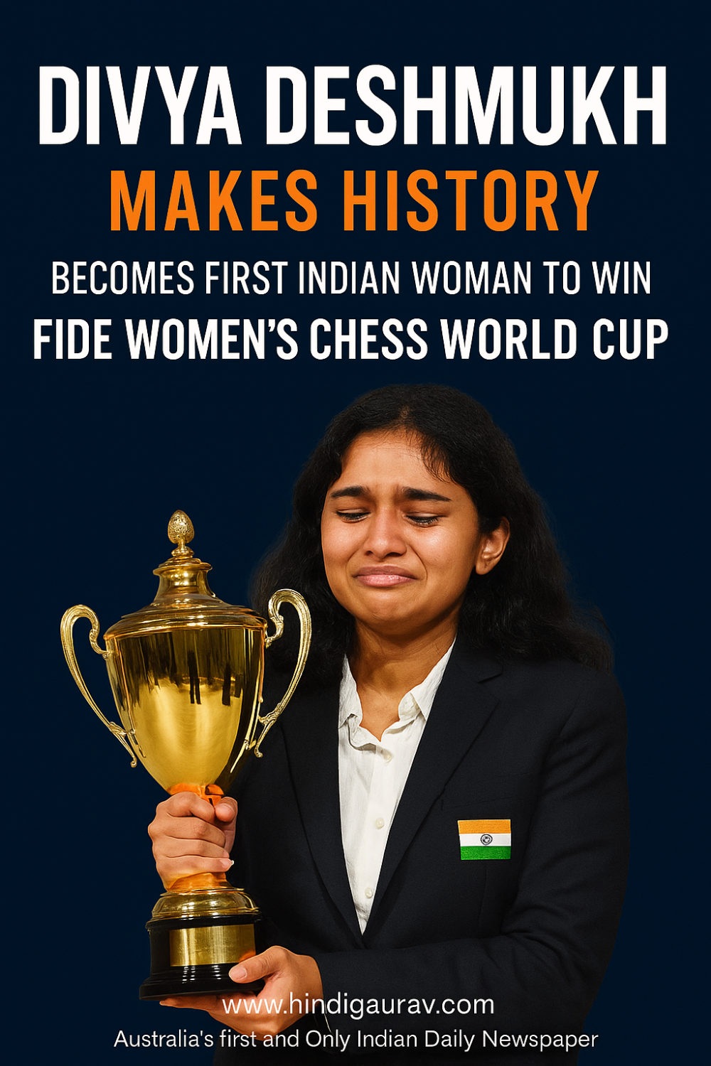 दिव्या देशमुख ने रचा इतिहास: कोनेरू हम्पी को हराकर बनीं FIDE महिला चेस वर्ल्ड कप की पहली भारतीय चैंपियन