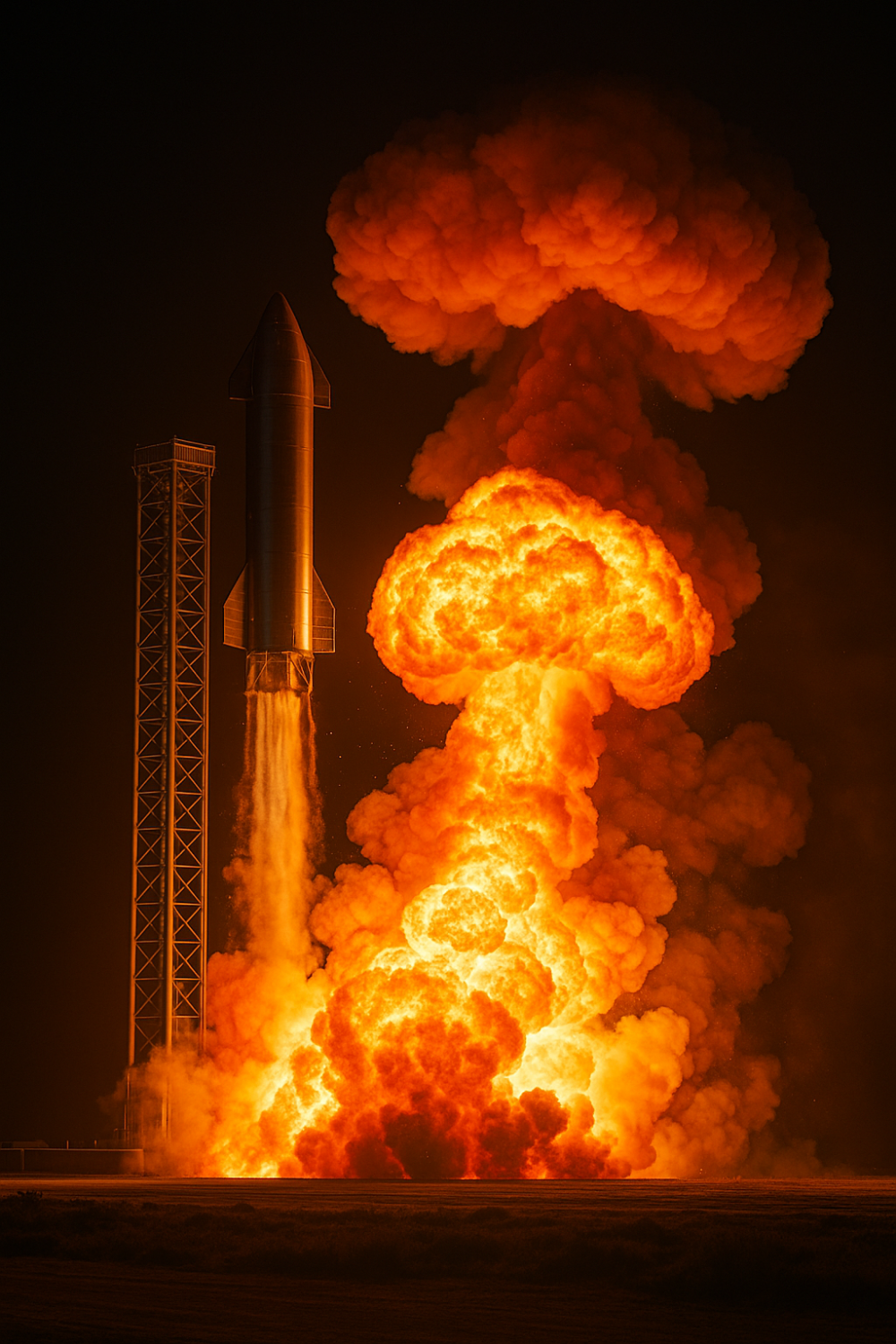 स्पेसएक्स की रॉकेट परीक्षण के दौरान विस्फोट – एलन मस्क की स्टारशिप में आग का गोला, जांच जारी