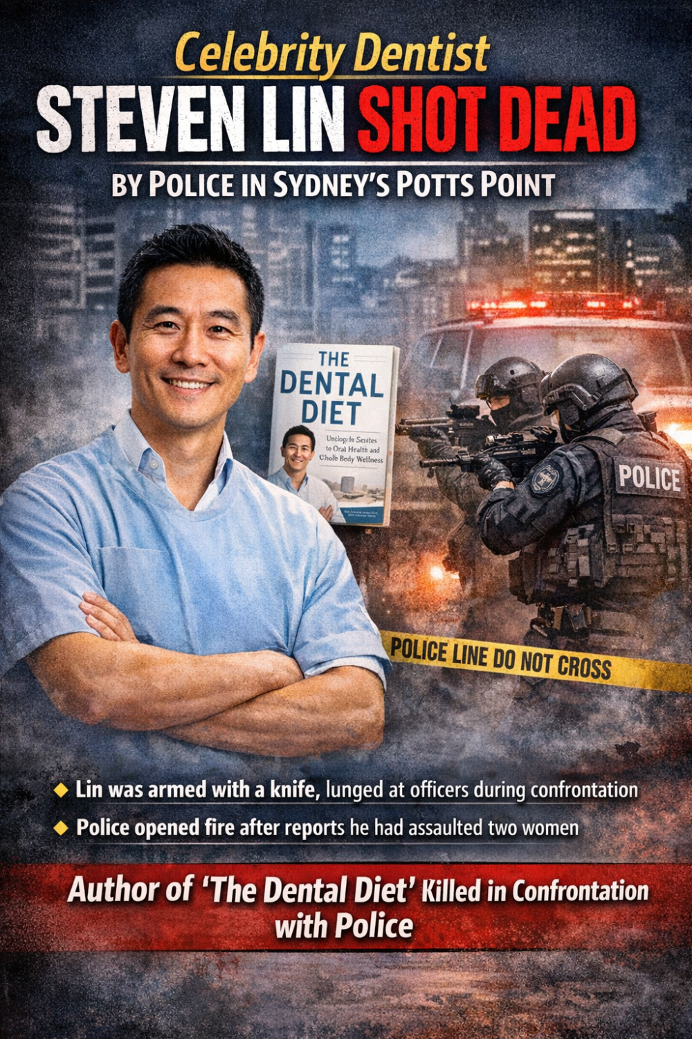 पोट्स पॉइंट में पुलिस मुठभेड़ में प्रसिद्ध दंत चिकित्सक स्टीवन लिन की मौत