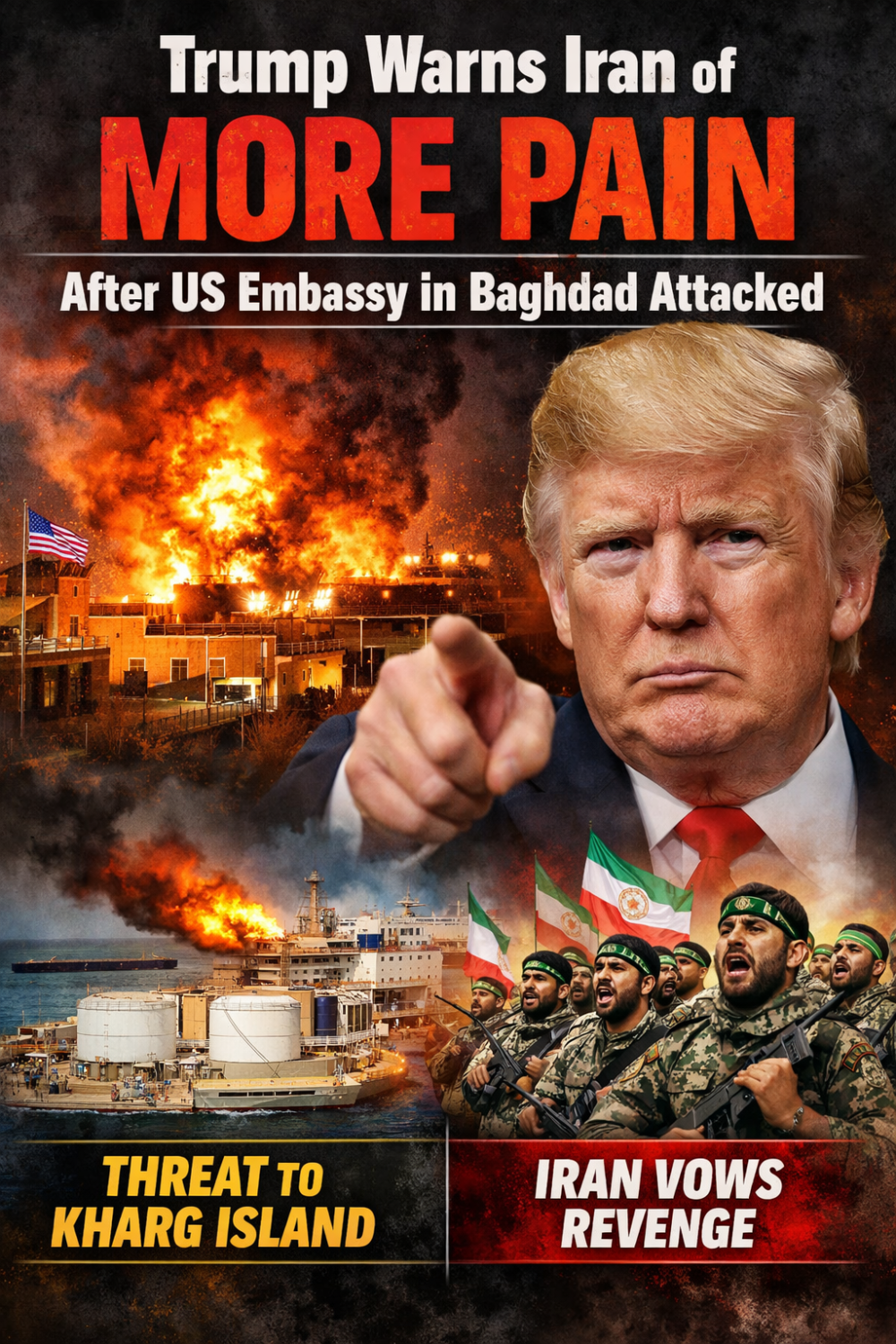 बगदाद में अमेरिकी दूतावास पर हमला, ट्रंप ने ईरान को दी कड़ी चेतावनी