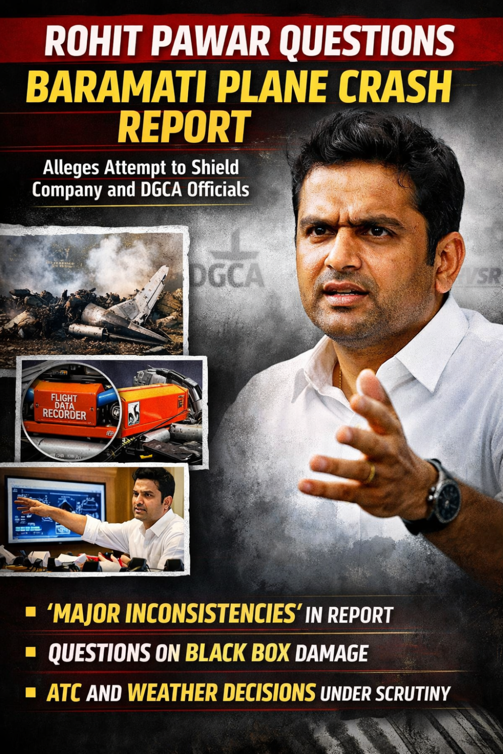 बारामती विमान हादसे की रिपोर्ट पर रोहित पवार ने उठाए सवाल
