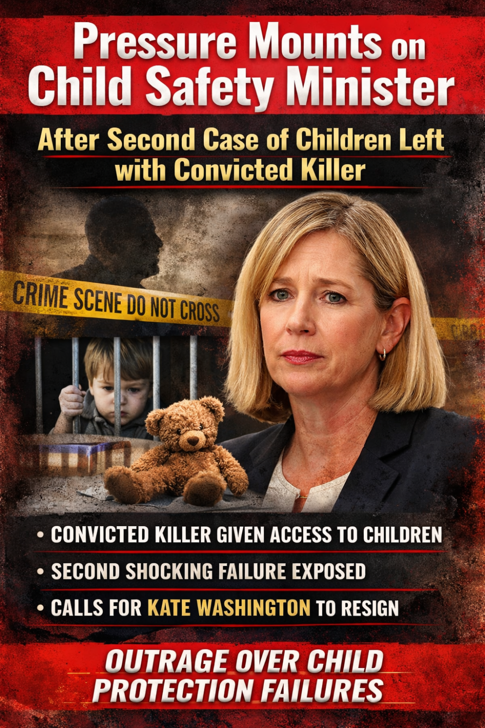 बाल सुरक्षा मंत्री पर बढ़ता दबाव, व्यवस्था की पाँच बड़ी विफलताओं ने उठाए गंभीर सवाल