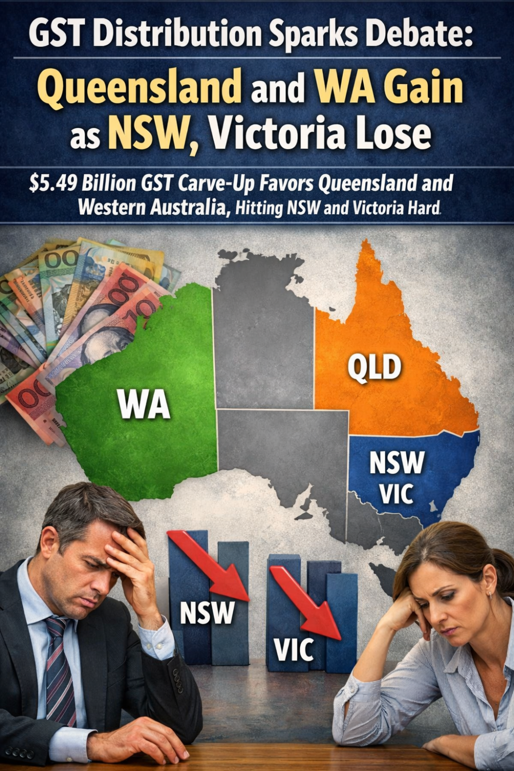 जीएसटी बंटवारे में बड़ा अंतर: क्वींसलैंड और पश्चिमी ऑस्ट्रेलिया को फायदा, एनएसडब्ल्यू-विक्टोरिया को नुकसान
