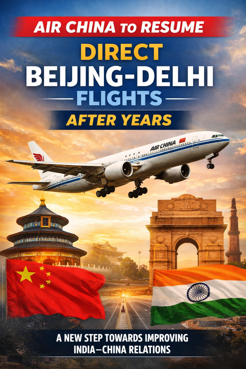 एअर चाइना फिर शुरू करेगा बीजिंग–दिल्ली सीधी उड़ानें, संबंध सुधार की दिशा में अहम कदम