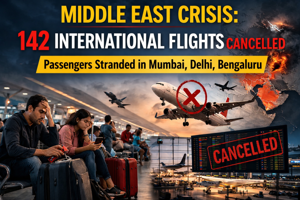 पश्चिम एशिया संकट का असर: 142 अंतरराष्ट्रीय उड़ानें रद्द, मुंबई-दिल्ली समेत कई हवाई अड्डों पर यात्री परेशान