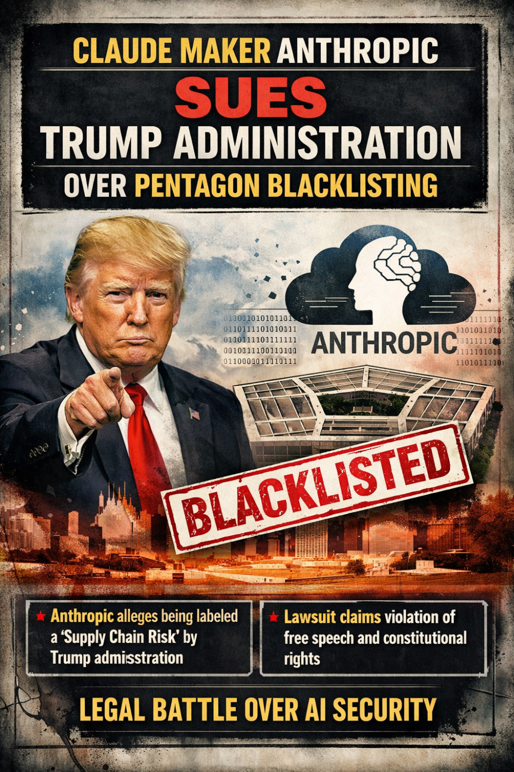 पेंटागन से भिड़ी AI कंपनी एंथ्रोपिक, ट्रंप सरकार पर ठोका मुकदमा
