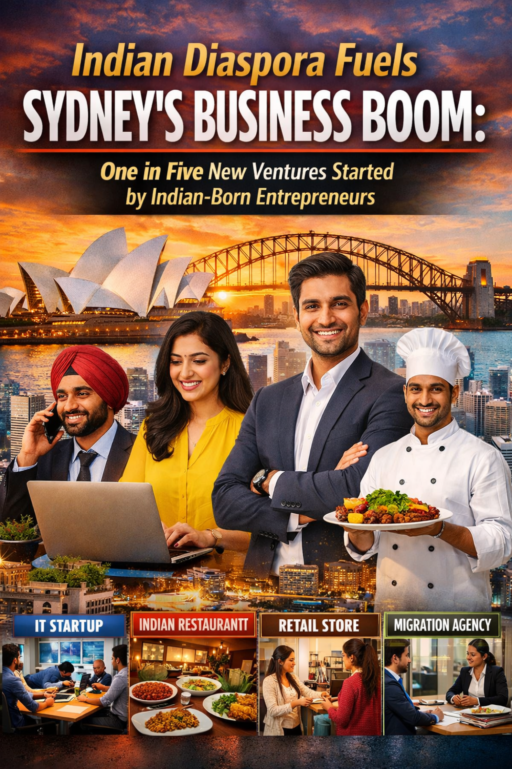 सिडनी में भारतीय मूल के उद्यमियों का उभार: हर पाँच में से एक नया व्यवसाय भारतीयों का