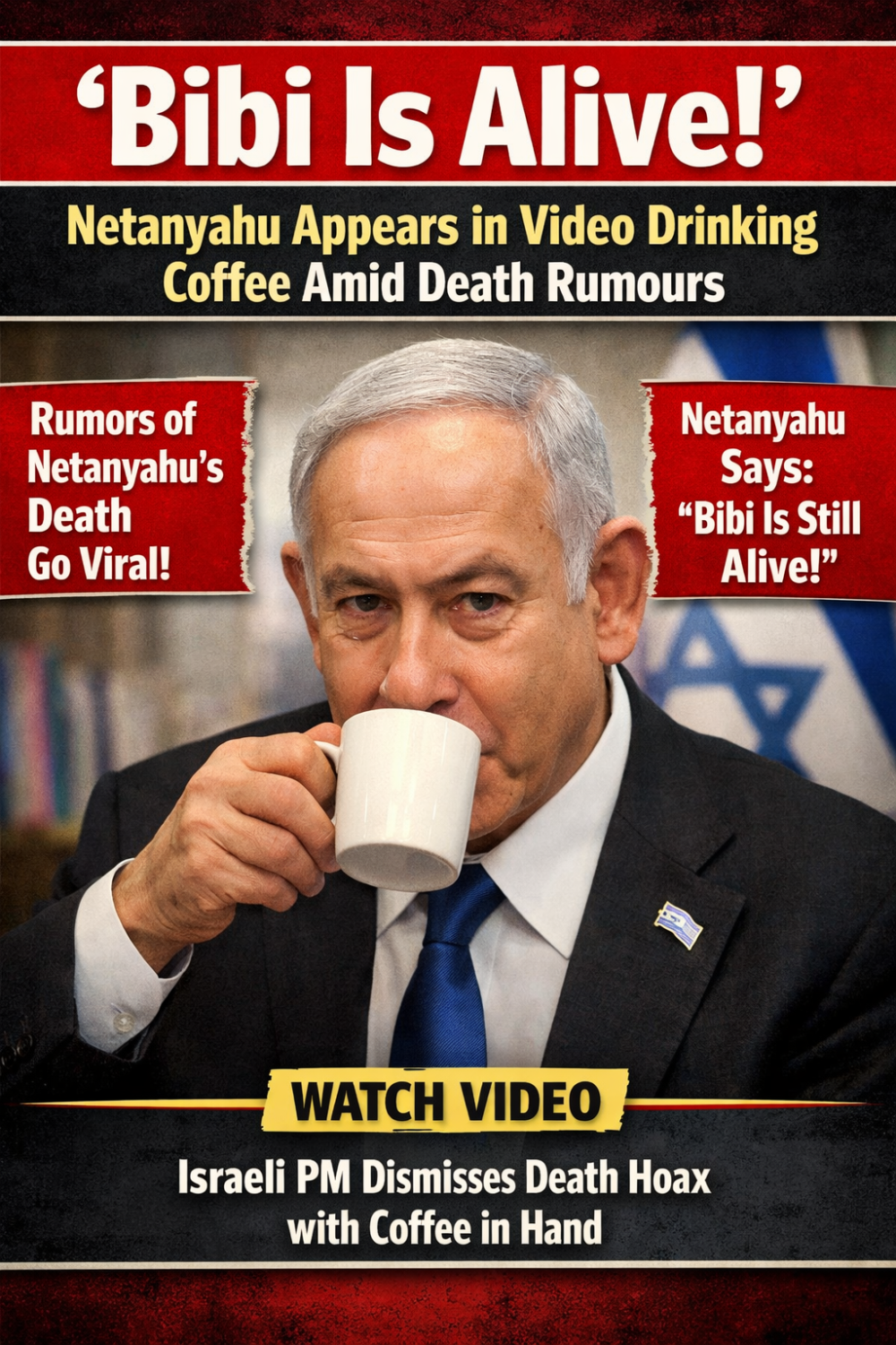 मौत की अफवाहों के बीच सामने आए इज़रायल के प्रधानमंत्री बेंजामिन नेतन्याहू, कॉफी पीते दिखे; कहा – ‘बीबी अभी जिंदा है’