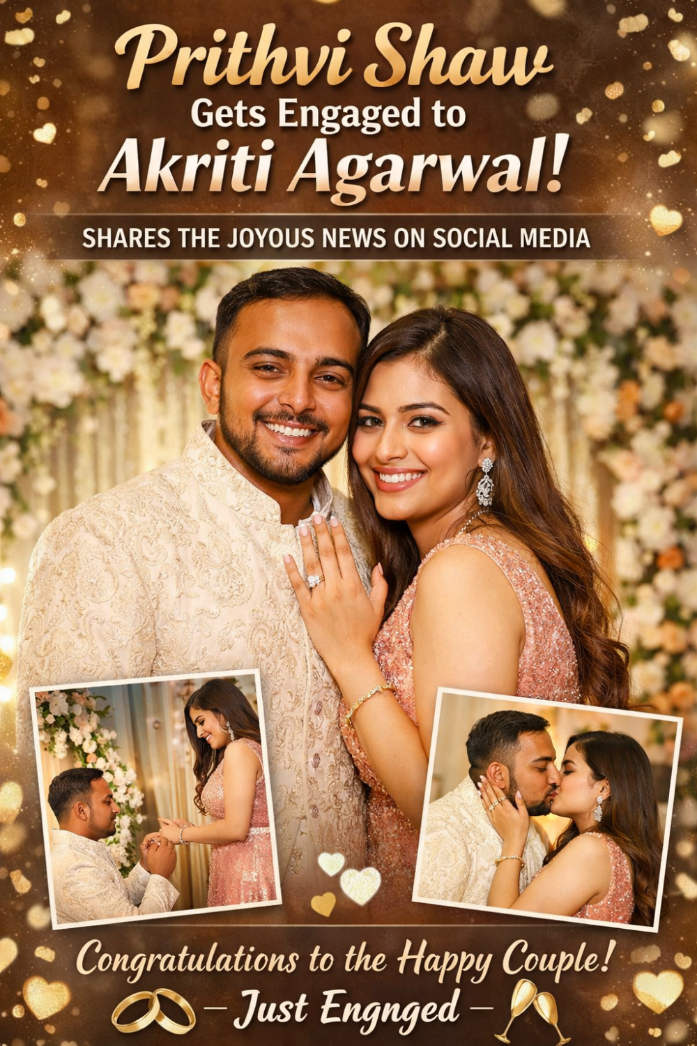 पृथ्वी शॉ ने गर्लफ्रेंड आकृति अग्रवाल से की सगाई, सोशल मीडिया पर साझा की खुशखबरी