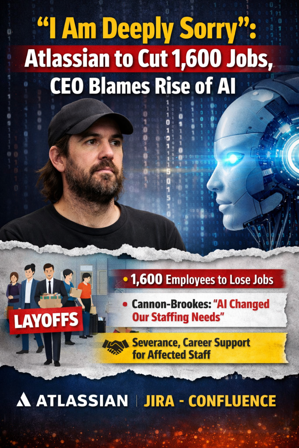 एटलसियन 1600 कर्मचारियों की छंटनी करेगा, CEO ने AI को बताया कारण