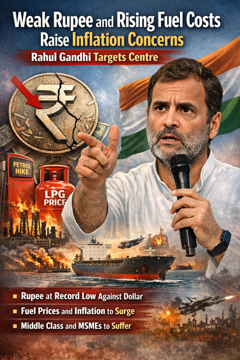कमजोर रुपया और महंगाई का खतरा: राहुल गांधी ने केंद्र सरकार को घेरा