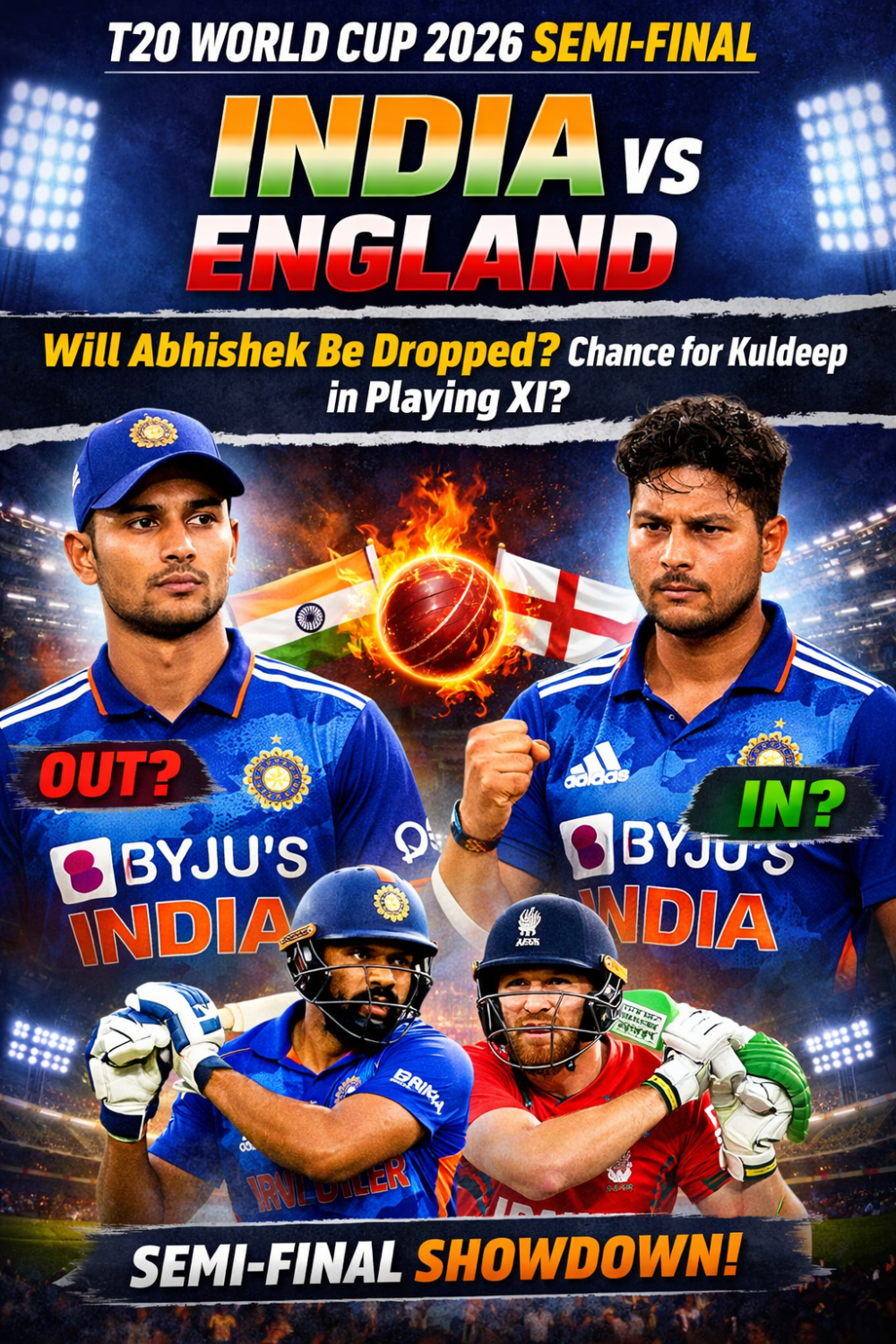 भारत बनाम इंग्लैंड सेमीफाइनल: क्या प्लेइंग-11 में बदलाव करेगा भारत अभिषेक की जगह कुलदीप को मौका मिलने की चर्चा