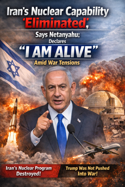 ईरान की परमाणु क्षमता खत्म होने का दावा, नेतन्याहू बोले- “मैं जिंदा हूं, हम जीत रहे हैं”