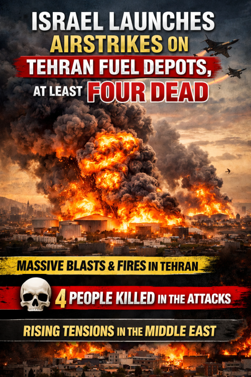 तेहरान में इजरायली हवाई हमले: फ्यूल डिपो में भीषण आग, चार लोगों की मौत