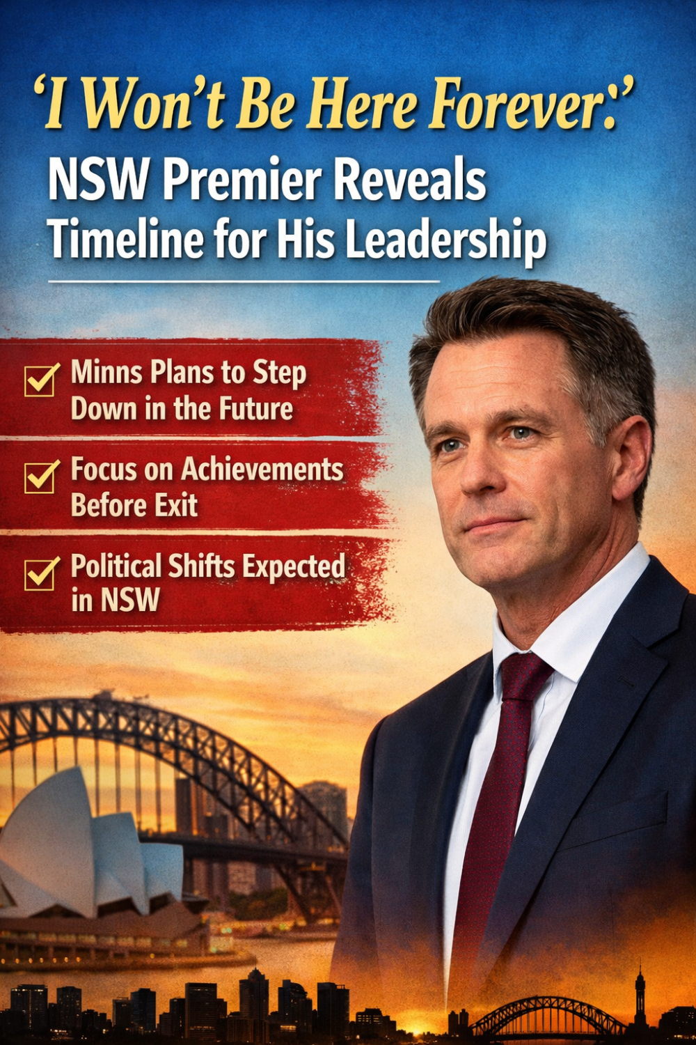मैं यहां हमेशा नहीं रहूंगा’: NSW प्रीमियर ने अपने नेतृत्व को लेकर दी समयसीमा