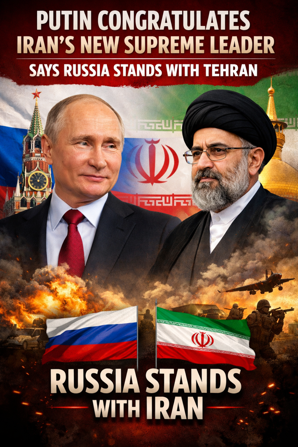 रूस ने ईरान के नए सुप्रीम लीडर को दी बधाई, कहा – मॉस्को तेहरान के साथ खड़ा