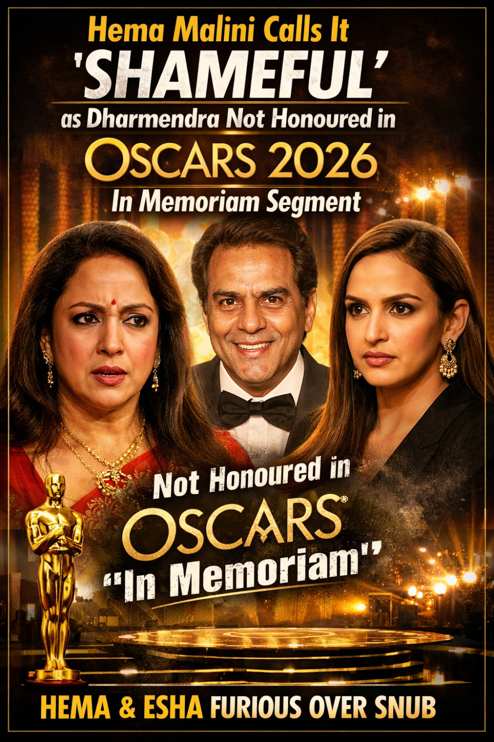 ऑस्कर 2026 में धर्मेंद्र को ‘इन मेमोरियम’ में नहीं किया गया शामिल, हेमा मालिनी ने जताई नाराज़गी