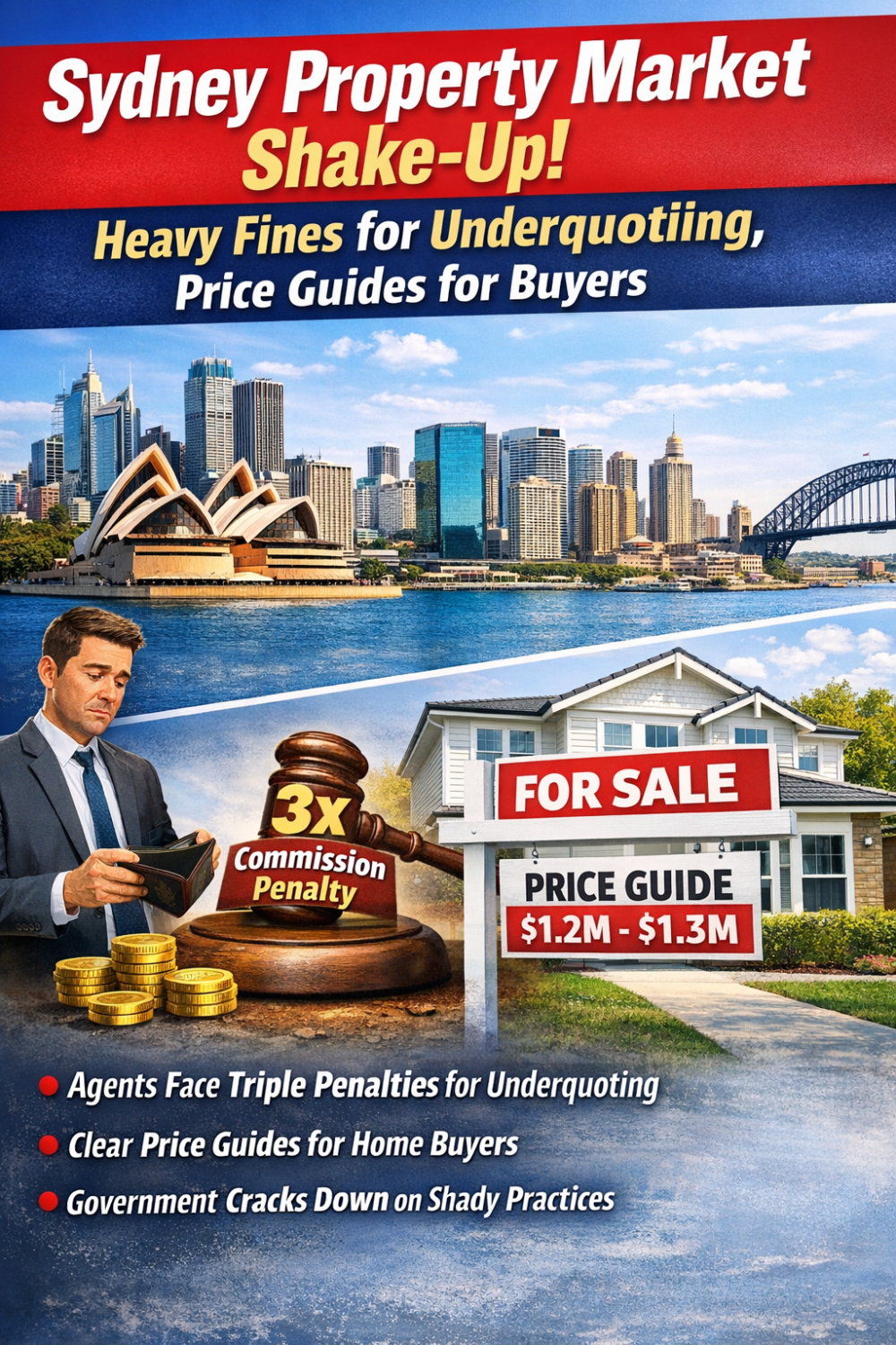 सिडनी में प्रॉपर्टी बाजार पर सख्ती: अंडरकोटिंग पर भारी जुर्माना, खरीदारों को मिलेगा स्पष्ट प्राइस गाइड