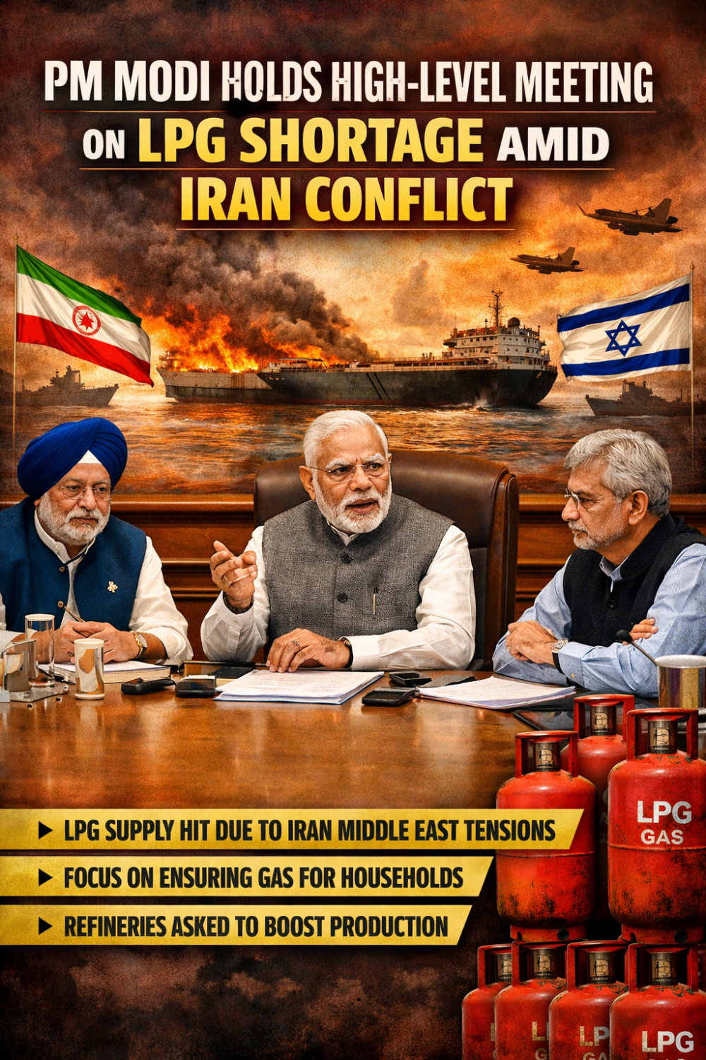 ईरान संकट के बीच एलपीजी आपूर्ति पर सरकार अलर्ट, पीएम मोदी ने की उच्च स्तरीय बैठक