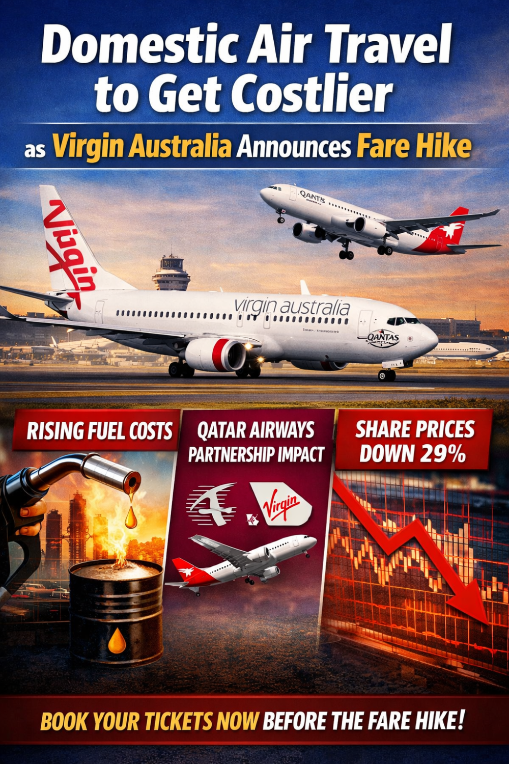 हवाई सफर होगा महंगा: वर्जिन ऑस्ट्रेलिया ने किराए बढ़ाने का किया ऐलान