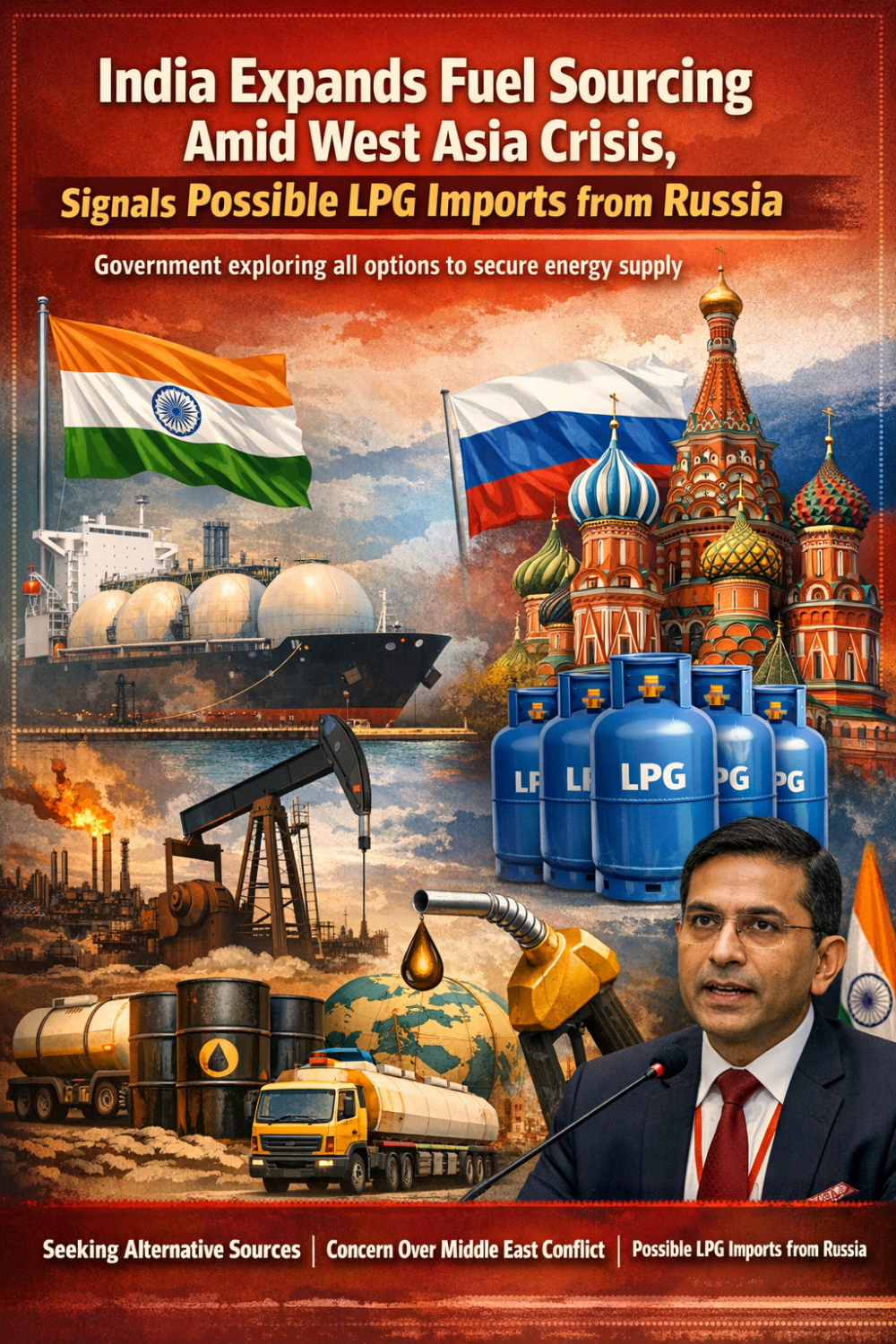 पश्चिम एशिया संकट के बीच भारत सतर्क, ईंधन आपूर्ति के लिए विकल्पों का विस्तार