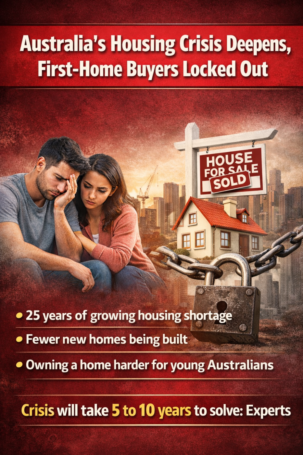 ऑस्ट्रेलिया में बढ़ती आवासीय कमी से पहली बार घर खरीदने वालों के लिए संकट गहरा