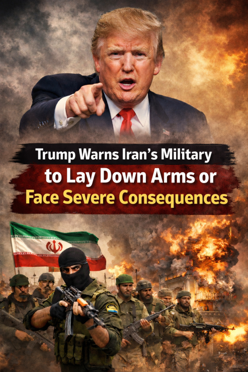 ईरानी सेना को ट्रंप की कड़ी चेतावनी: ‘हथियार डालें, नहीं तो परिणाम गंभीर होंगे’