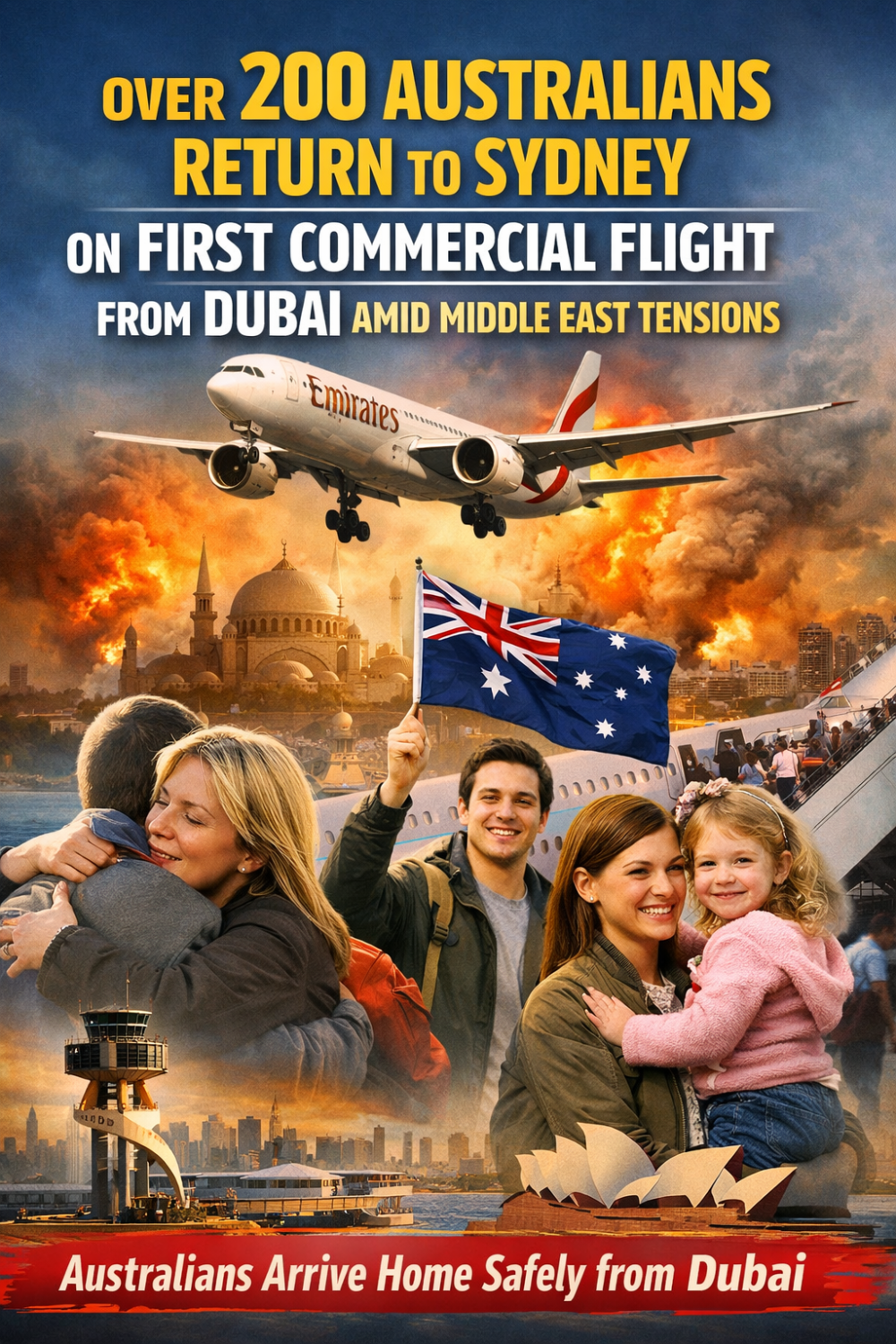 दुबई से पहली व्यावसायिक उड़ान से 200 से अधिक ऑस्ट्रेलियाई सिडनी लौटे