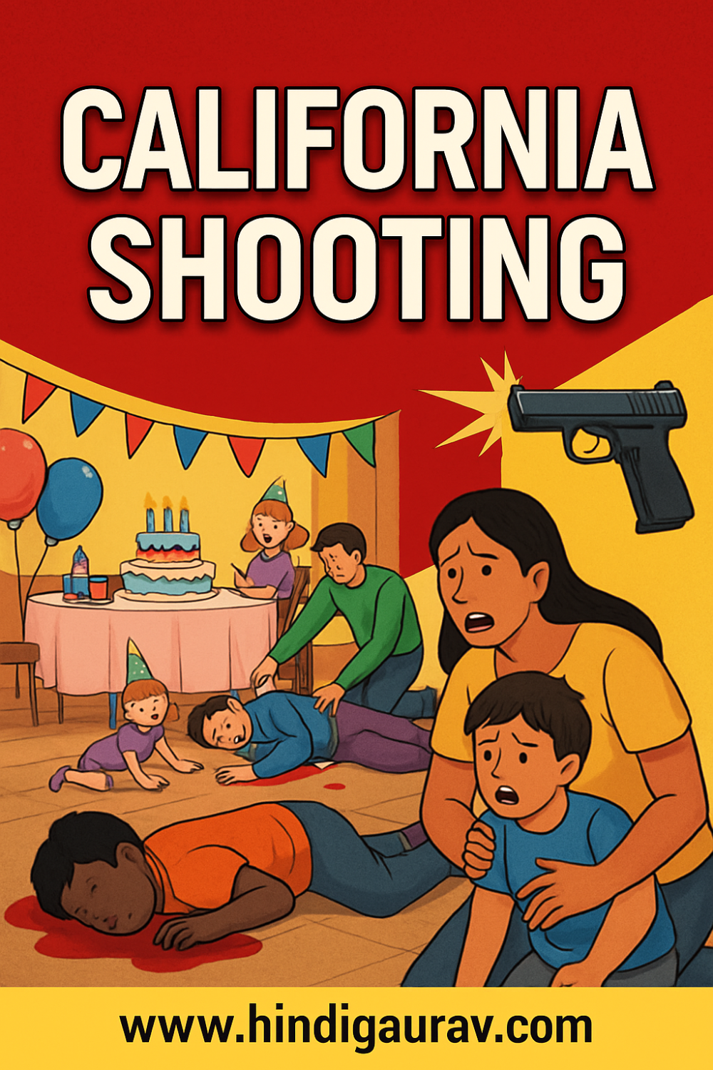 कैलिफोर्निया में गोलीबारी: बच्चे की बर्थडे पार्टी में ताबड़तोड़ फायरिंग, 4 की मौत, 10 घायल