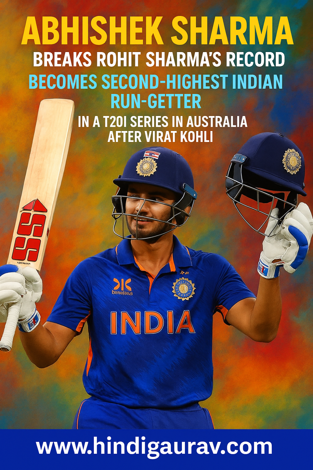 अभिषेक शर्मा ने रचा नया इतिहास: रोहित का रिकॉर्ड तोड़ा, विराट के बाद ऑस्ट्रेलिया में बने दूसरे सबसे सफल भारतीय बल्लेबाज़