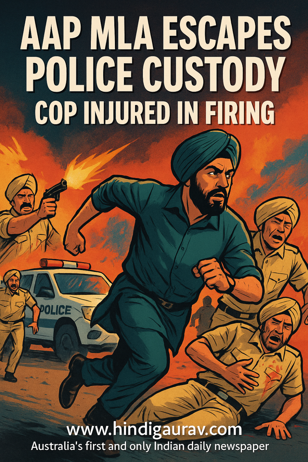 आम आदमी पार्टी विधायक हिरासत से फरार