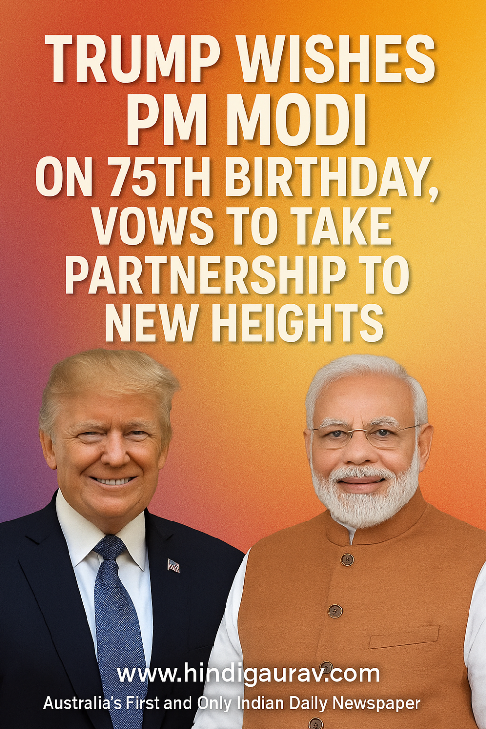 ट्रंप ने पीएम मोदी को दी जन्मदिन की बधाई