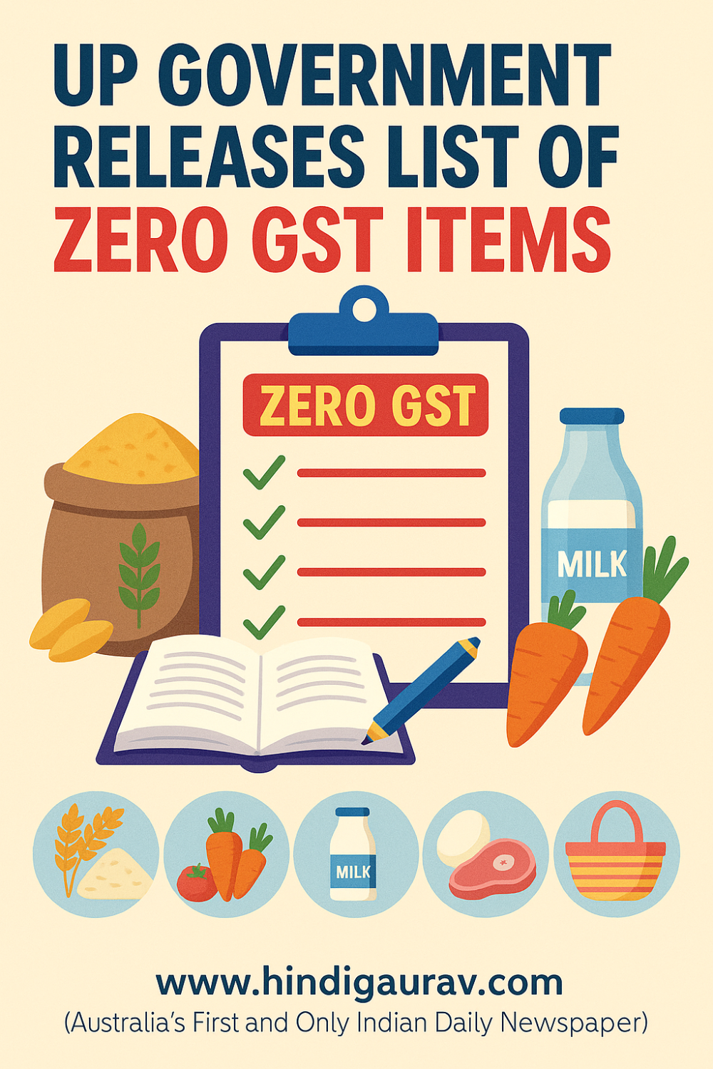 यूपी सरकार ने जारी की शून्य जीएसटी वाली वस्तुओं की सूची