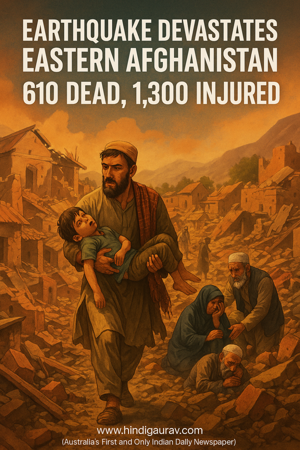 अफगानिस्तान में भीषण भूकंप: 610 मौतें, 1300 घायल